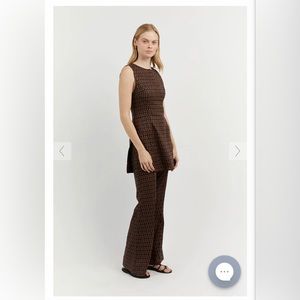 Dissh linen geo pants Fame Black